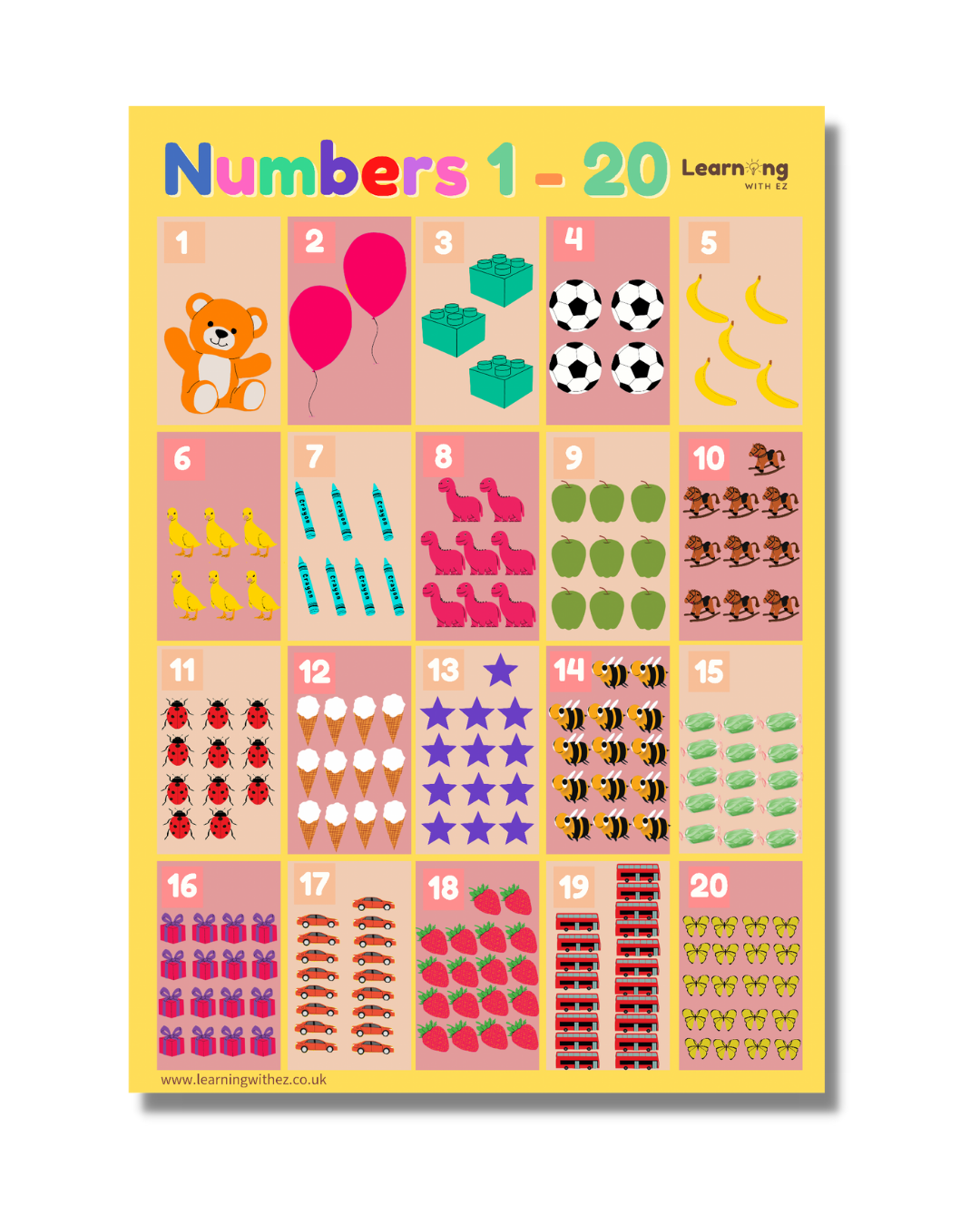 Numbers 1-20 Poster